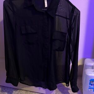 Refresh Black Sheer Blouse